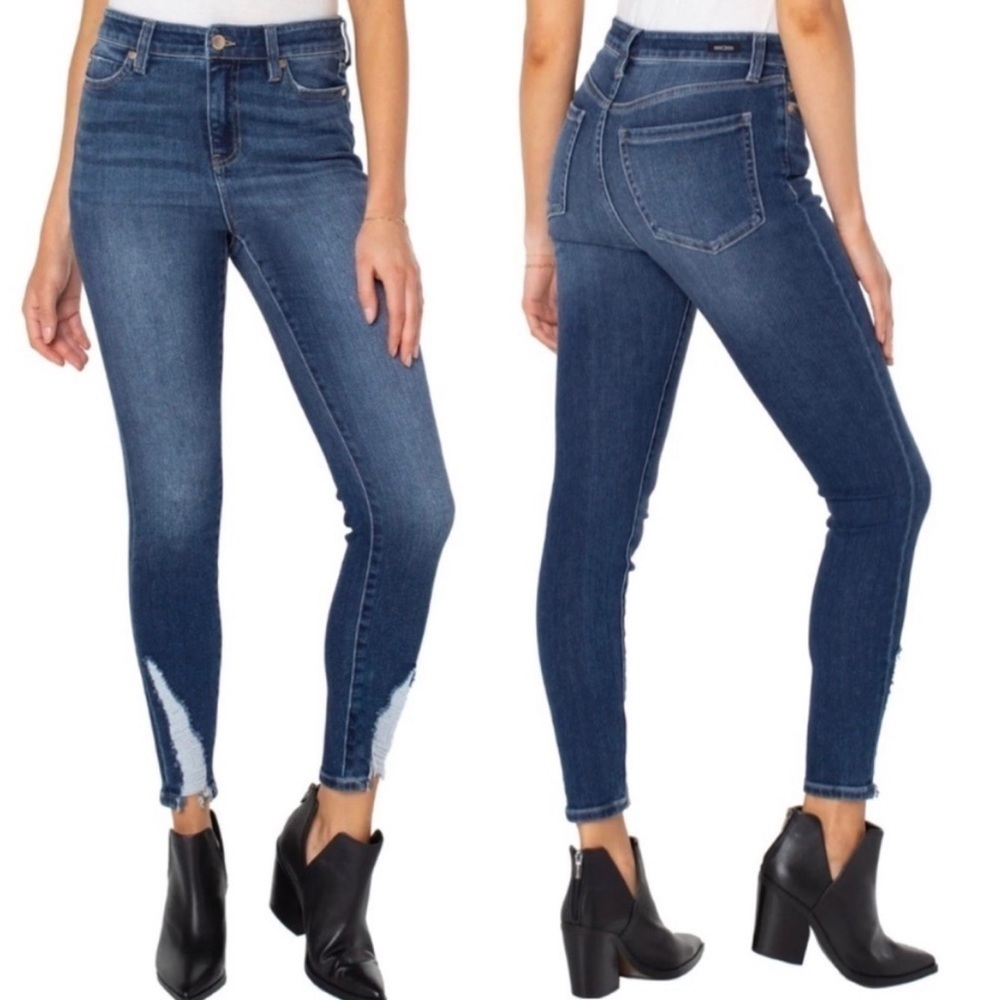 NWT Liverpool Liverpool Abby High Rise Skinny Jeans Shredded Hem